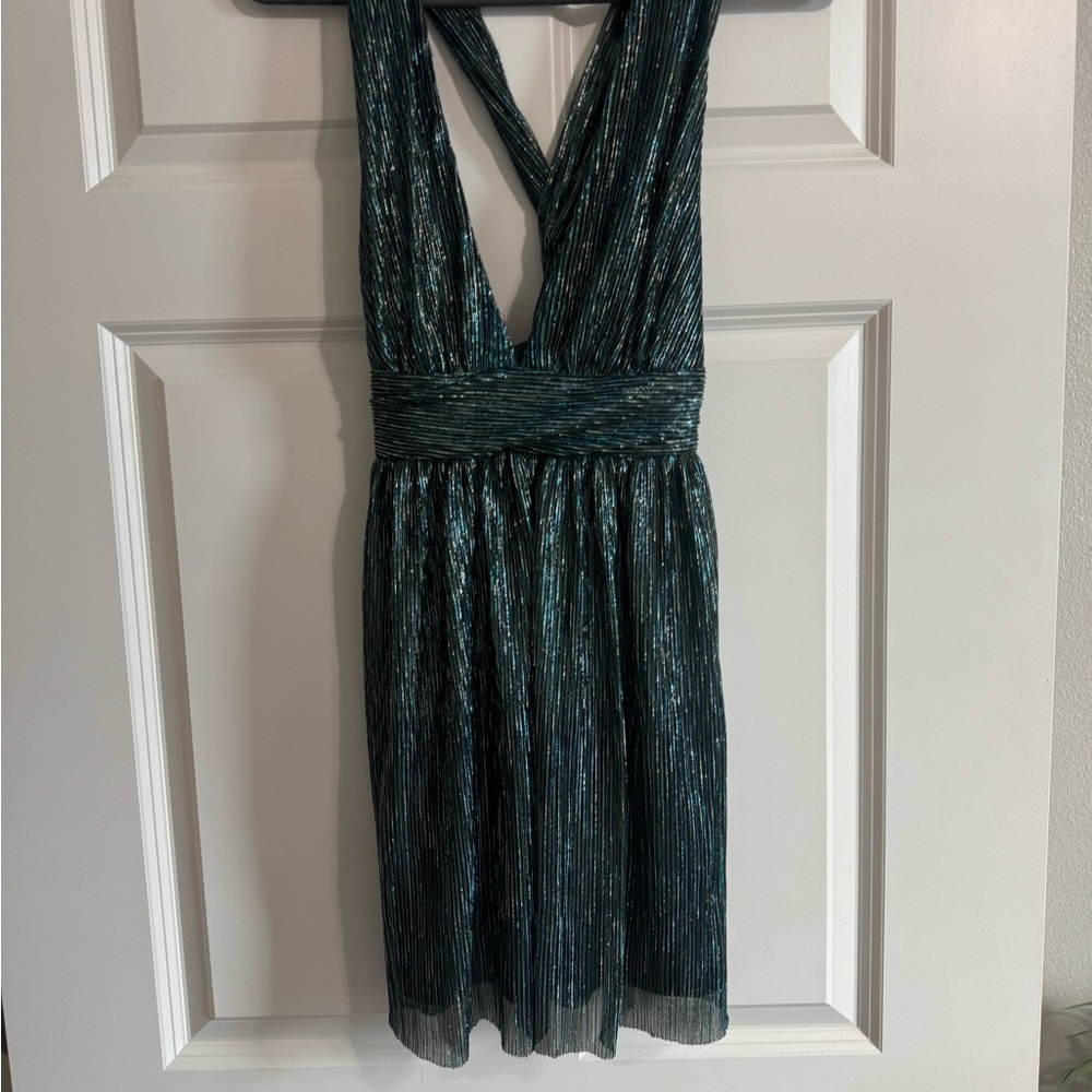 Lulu's Shimmering Teal Mini Dress